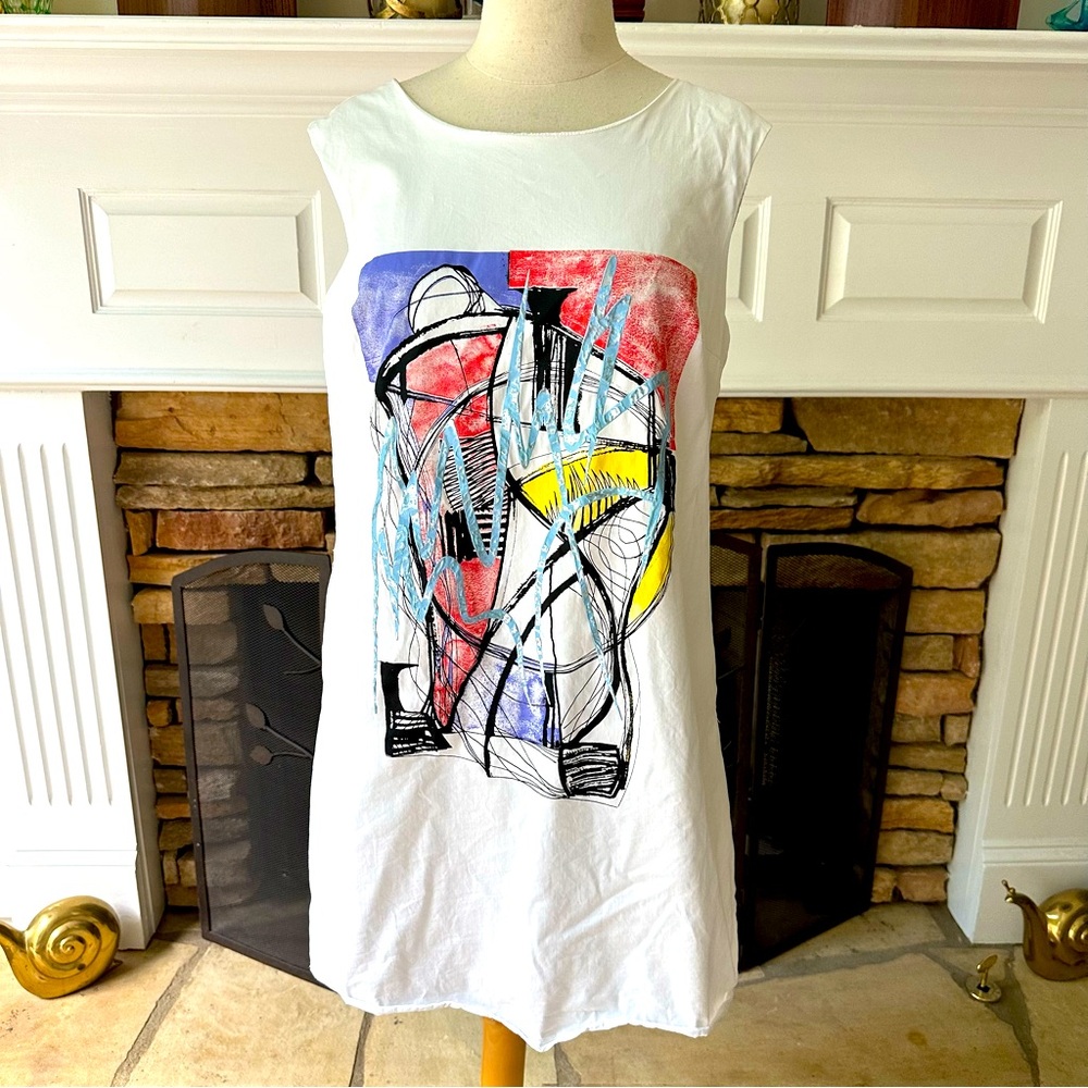Favori vintage 1990s graffiti abstract print mini dress